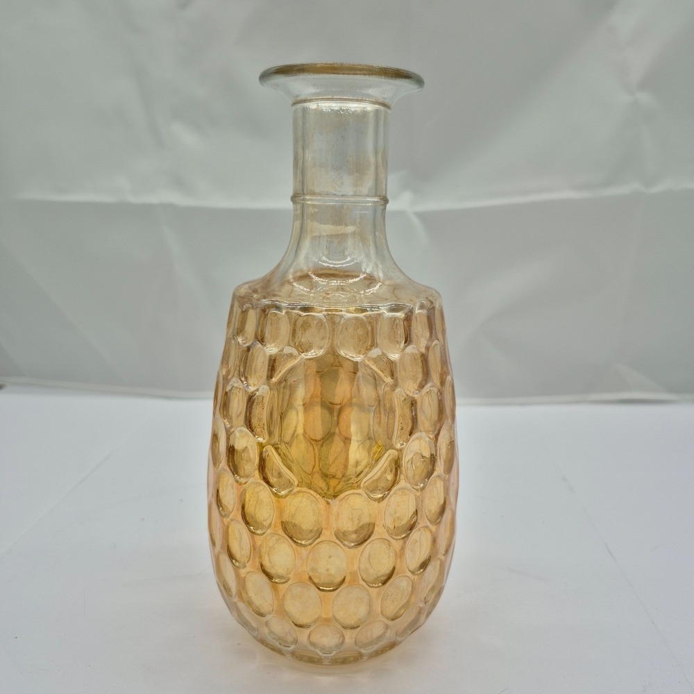 VTG OLD FORESTER Whiskey Decanter Marigold Carnival Glass  THUMBPRINT 70s Show